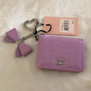 Juicy Couture Violet Tulle 4 The Girls Faux Patent Leather Card Case Key Fob NWT